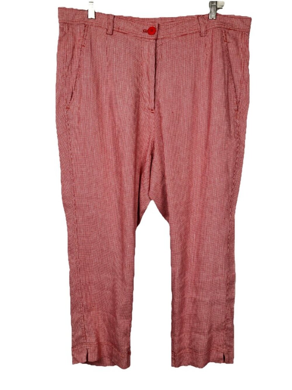 L 38 W Waist Rundholz Black Label Linen Blend Capri Pants Red